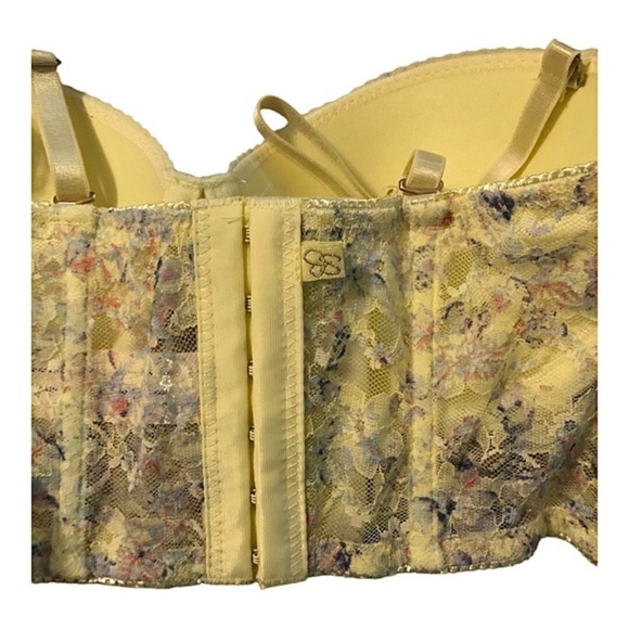 Jessica Simpson yellow sexy Lace underwire bustier look convertible Bra size 34B - Picture 9 of 12